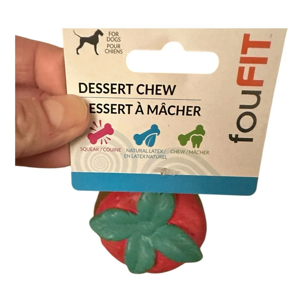 Strawberry Dessert Chew Dog‎ Toy - Brown and Red